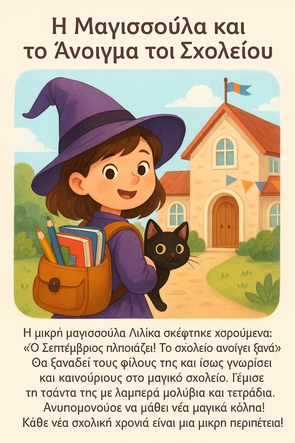 🎒✨ Η Μαγισσούλα και το Άνοιγμα του Σχολείου