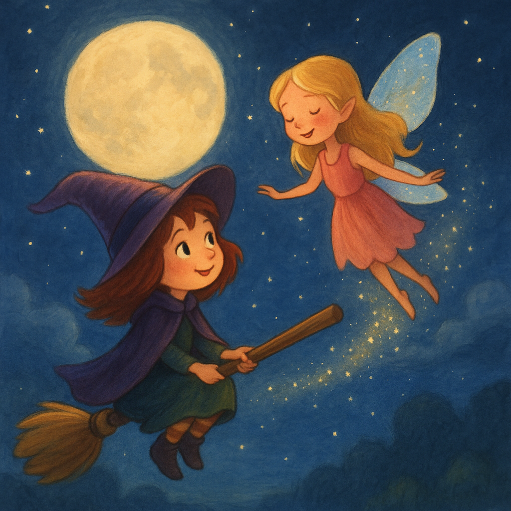 🌙 Η Μαγισσούλα και η Νεραϊδούλα κάτω από το Φεγγάρι